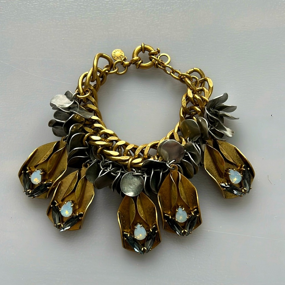 J. Crew Chunky Chain Bracelet with Rhinestones